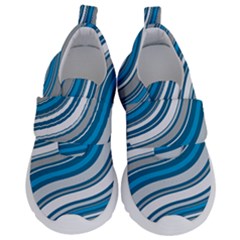 Blue Wave Surges On Kids  Velcro No Lace Shoes by WensdaiAmbrose