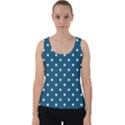 Turquoise Polka Dot Velvet Tank Top View1