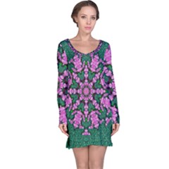 The Most Uniqe Flower Star In Ornate Glitter Long Sleeve Nightdress by pepitasart