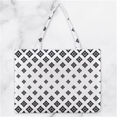 Black And White Tribal Zipper Medium Tote Bag by retrotoomoderndesigns