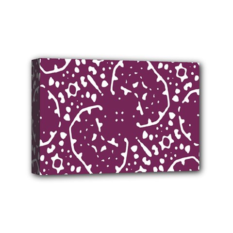 Magenta And White Abstract Print Pattern Mini Canvas 6  X 4  (stretched)