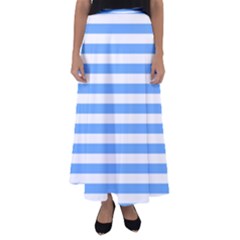 Blue Stripes Flared Maxi Skirt by snowwhitegirl