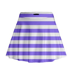 Lilac Purple Stripes Mini Flare Skirt by snowwhitegirl