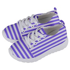 Lilac Purple Stripes Kids  Lightweight Sports Shoes by snowwhitegirl