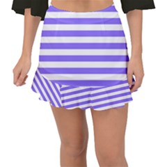 Lilac Purple Stripes Fishtail Mini Chiffon Skirt by snowwhitegirl