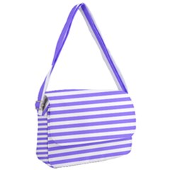 Lilac Purple Stripes Courier Bag by snowwhitegirl