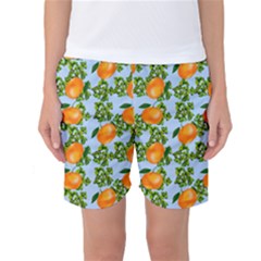 Citrus Tropical Orange Blue Women s Basketball Shorts by snowwhitegirl