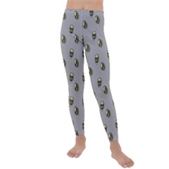 Skull Grey Pattern Kids  Lightweight Velour Leggings by snowwhitegirl