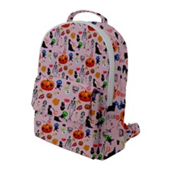 Halloween Treats Pattern Pink Flap Pocket Backpack (large) by snowwhitegirl