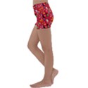 Halloween Treats Pattern Red Kids  Lightweight Velour Yoga Shorts View2