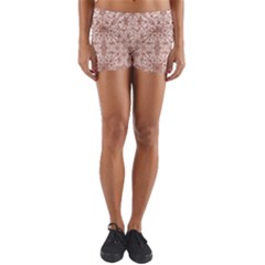 Ornamental Brown Yoga Shorts