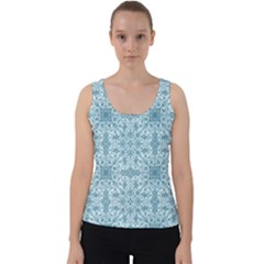 Ornamental Blue Velvet Tank Top