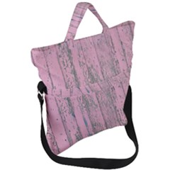 Old Pink Wood Wall Fold Over Handle Tote Bag by snowwhitegirl