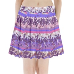 Abstract Pastel Pink Blue Pleated Mini Skirt by snowwhitegirl