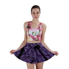 Tropical Leaves Purple Mini Skirt by snowwhitegirl