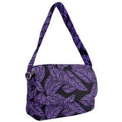 Tropical Leaves Purple Courier Bag by snowwhitegirl