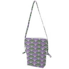 Vintage Scallop Violet Green Pattern Folding Shoulder Bag by snowwhitegirl