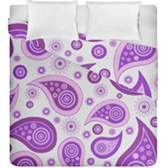 Retro Paisley Purple Duvet Cover Double Side (king Size) by snowwhitegirl