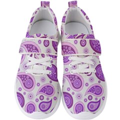 Retro Paisley Purple Men s Velcro Strap Shoes by snowwhitegirl