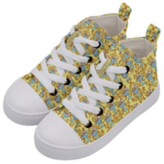 Paisley Yellow Sundaes Kids  Mid-top Canvas Sneakers by snowwhitegirl