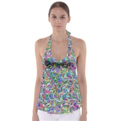 Leaves Leaf Nature Ecological Babydoll Tankini Top by Mariart