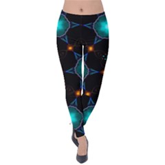 Ornament Pattern Color Background Velvet Leggings by Pakrebo