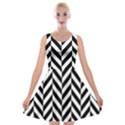 Black And White Herringbone Velvet Skater Dress View1