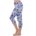 Vintage Roses Purple Capri Yoga Leggings View2