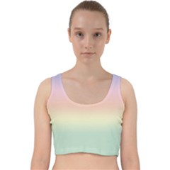 Balmy Pastel Seashore Velvet Racer Back Crop Top by retrotoomoderndesigns