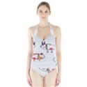 Children Children Drawing Flock Halter Swimsuit View1