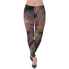 Abstract Fractal Digital Backdrop Velvet Leggings by Pakrebo