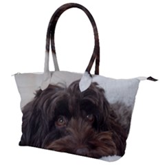 Laying In Dog Bed Canvas Shoulder Bag by pauchesstore