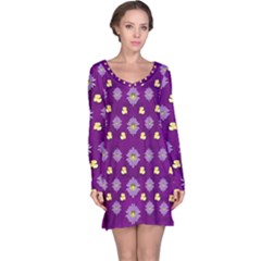 A Feel Of Flowers In Beautiful Air Long Sleeve Nightdress by pepitasart