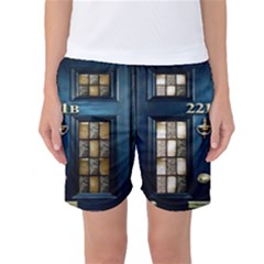 Tardis Sherlock Holmes 221b Women s Basketball Shorts by Sudhe