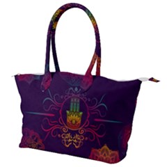 Boho Hamsa Mandala Canvas Shoulder Bag by lucia