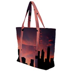 Skyline Panoramic City Architecture Zip Up Canvas Bag by Sudhe