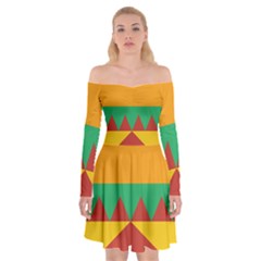 Burger Bread Food Cheese Vegetable Off Shoulder Skater Dress by Sudhe