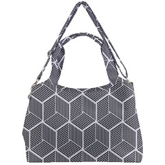 Cube Pattern Cube Seamless Repeat Double Compartment Shoulder Bag by Sudhe