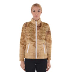 Map Discovery America Ship Train Winter Jacket by Sudhe