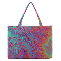 Fractal Bright Fantasy Design Zipper Medium Tote Bag by Sudhe