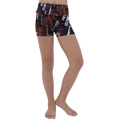 Abstract Architecture Building Business Kids  Lightweight Velour Yoga Shorts by Sudhe