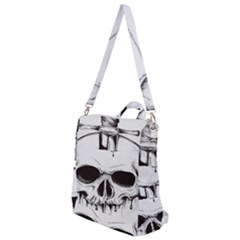 Skull Knife Euclidean Vector Skull Sword Inserted Crossbody Backpack by Sudhe