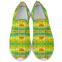 Birds Beach Sun Abstract Pattern Men s Slip On Sneakers by Pakrebo