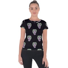 Creepy Zombies Motif Pattern Illustration Short Sleeve Sports Top  by dflcprintsclothing