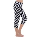 Black And White Herringbone Capri Yoga Leggings View3