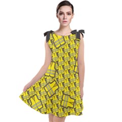 Gilet Jaune Pattern Yellowvests Cowcow Gilet Jaune Pattern Funny Yellow Vests Tie Up Tunic Dress by snek