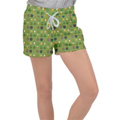 St Patricks Day Pattern Women s Velour Lounge Shorts by Valentinaart