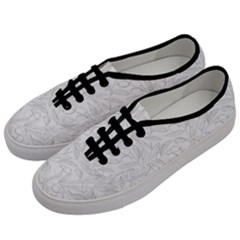 Organic Olive Leaves Pattern Hand Drawn Black And White Men s Classic Low Top Sneakers by genx