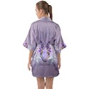 Happy Easter, Easter Egg With Flowers In Soft Violet Colors Quarter Sleeve Kimono Robe View2