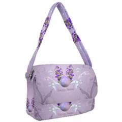 Happy Easter, Easter Egg With Flowers In Soft Violet Colors Courier Bag by FantasyWorld7